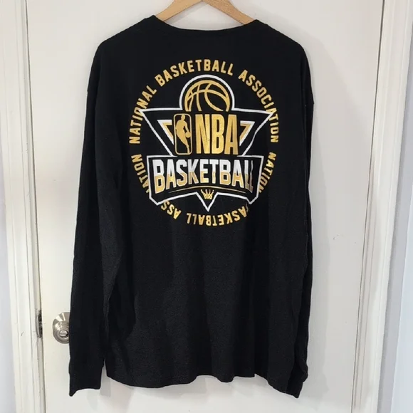 NBA Black Long Sleeve Tee with Crew Neck - Picture 2 of 11